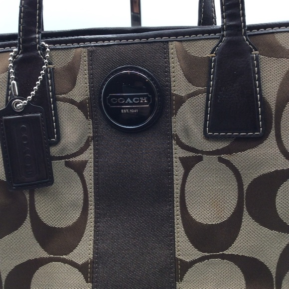 Coach Signature Stripe Tote (2011) - Picture 2 of 9